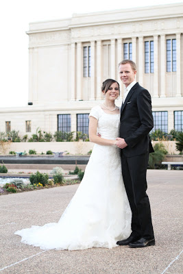 Getting married at the Mesa Arizona Temple. 