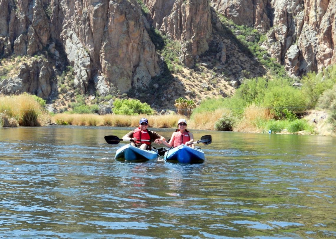 Kayaking date for couples. 