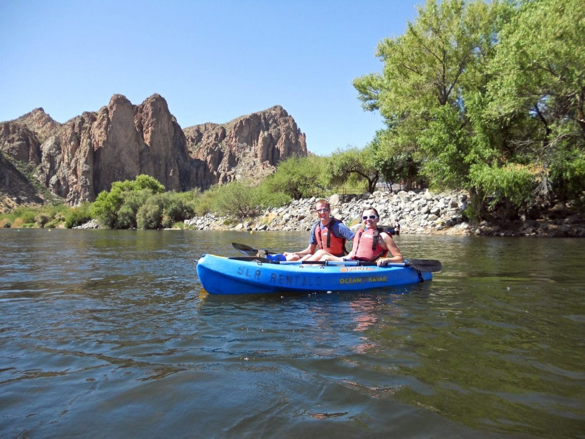 Kayaking outdoor summer date idea. 