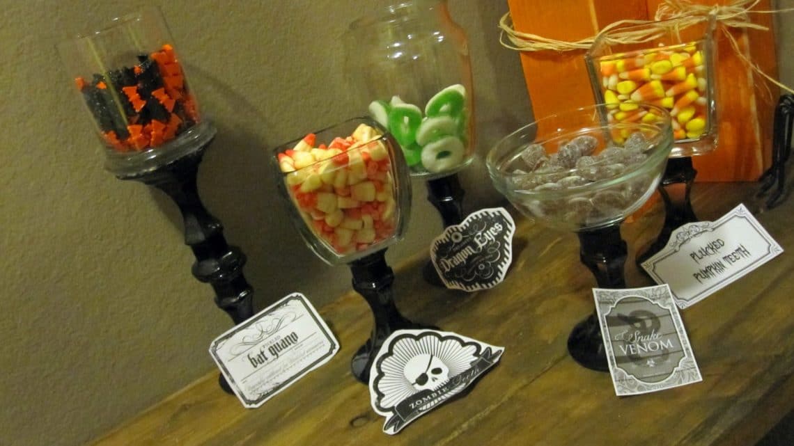 Halloween themed candy jars. 