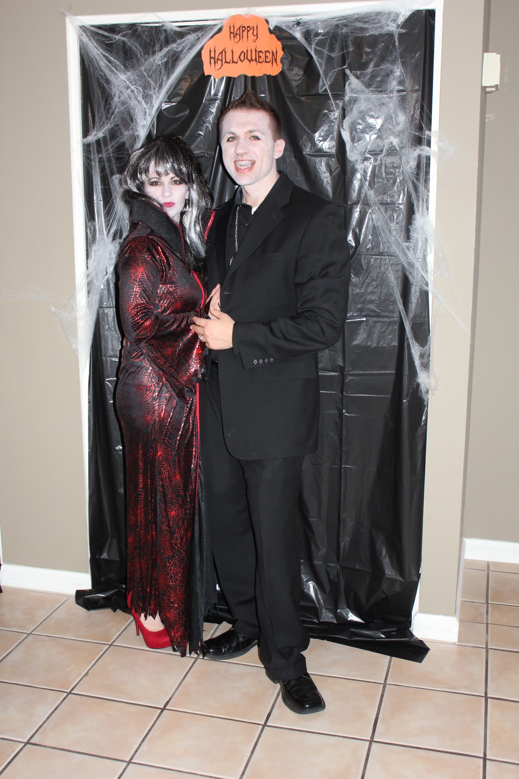 Vampire couple\'s costume. 