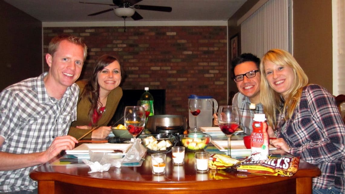 Fondue double date night. 