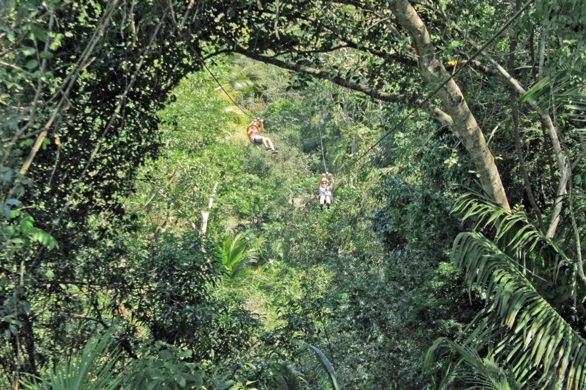 Zip-lining in Puerta Vallarta Mexico. 