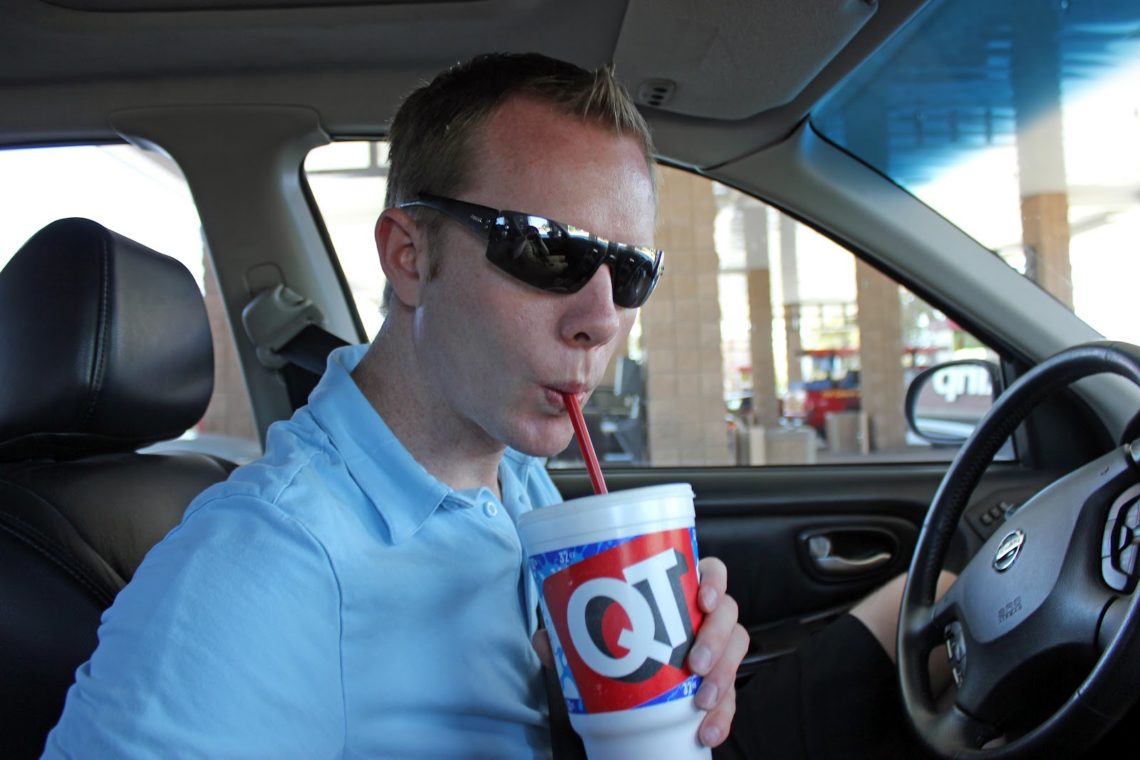 Ending salsa tasting with a fountain beverage. 