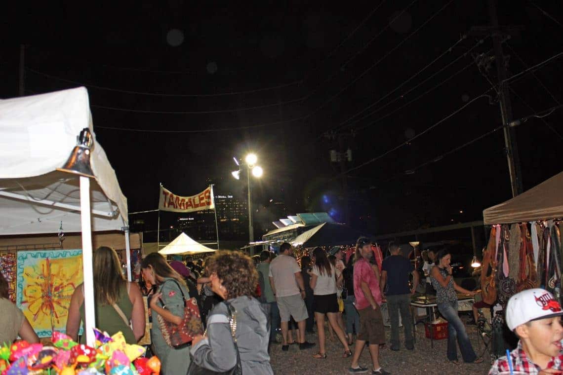 Crowds at Firs tFriday Art Walk in Phoenix. 