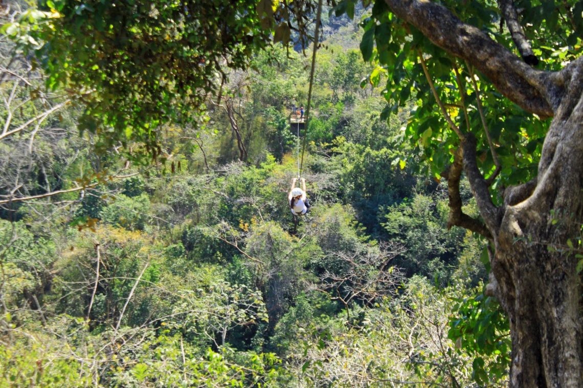 Zip-lining in Puerta Vallarta Mexico. 