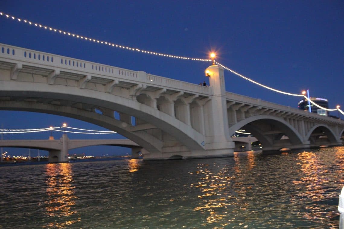 Tempe Towne Lake at night. 