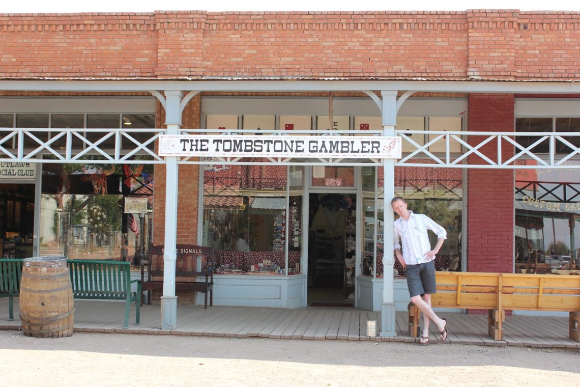 the Tombstone Gambler sign in Tombstone Arizona. 