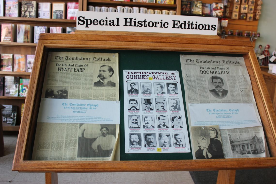 Sample newspapers from Tombstone Arizona. 