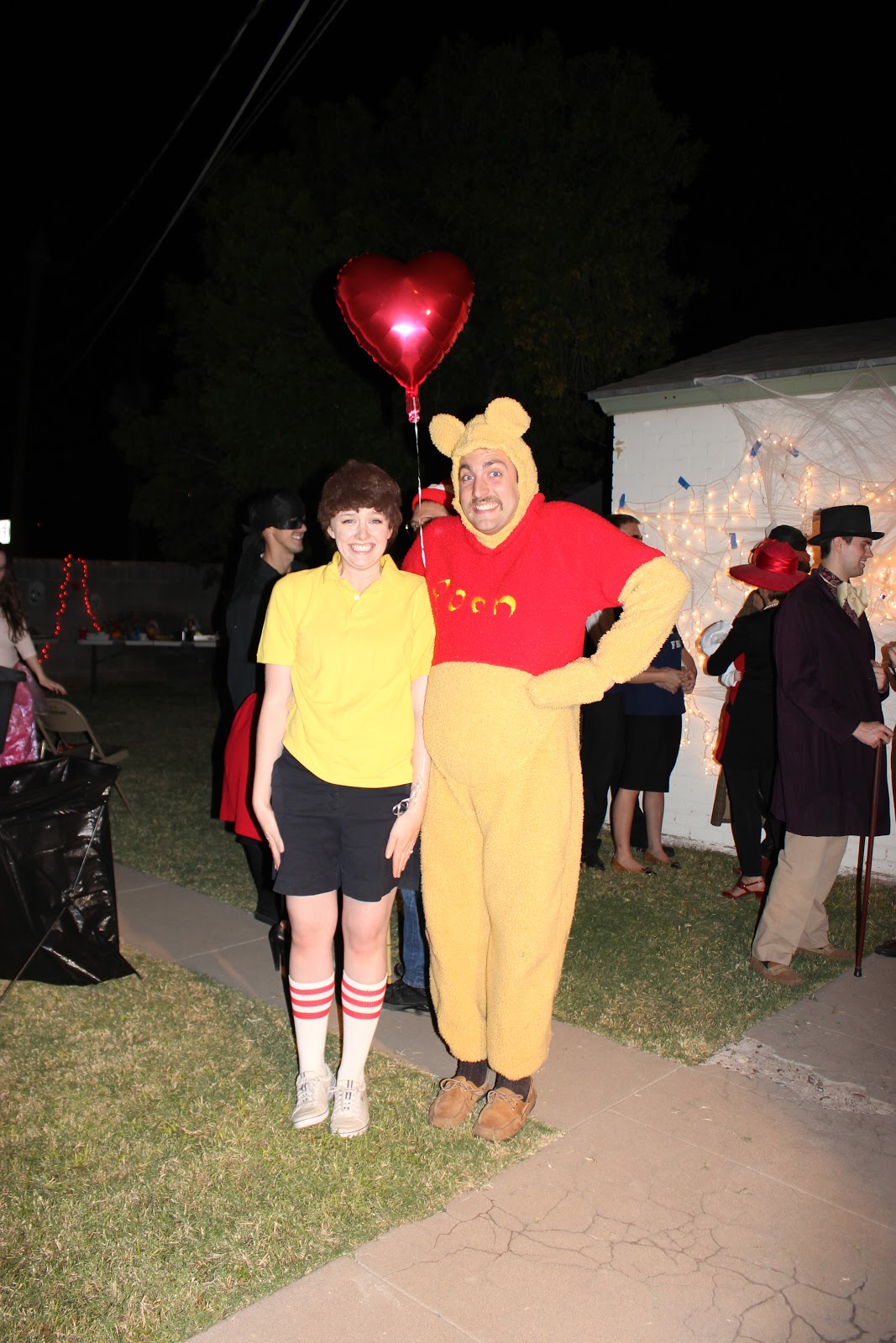 Christopher Robin and Winnie the Pooh couples costume.