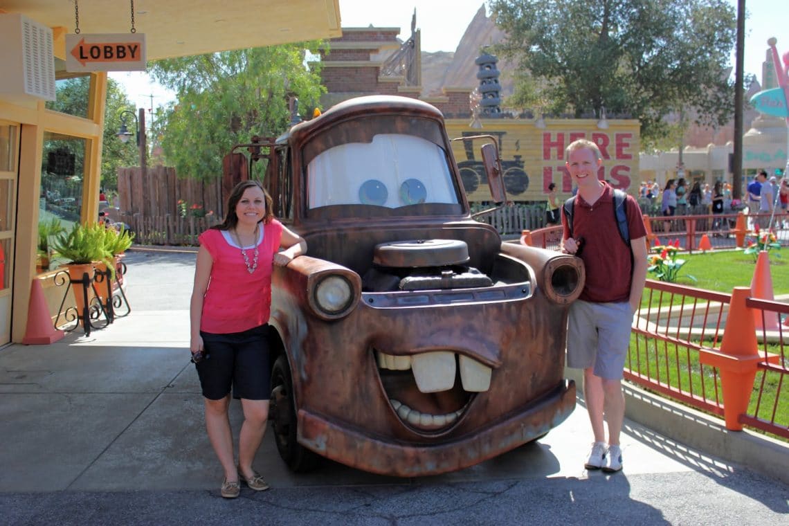 Cars characters in Disneyland. 