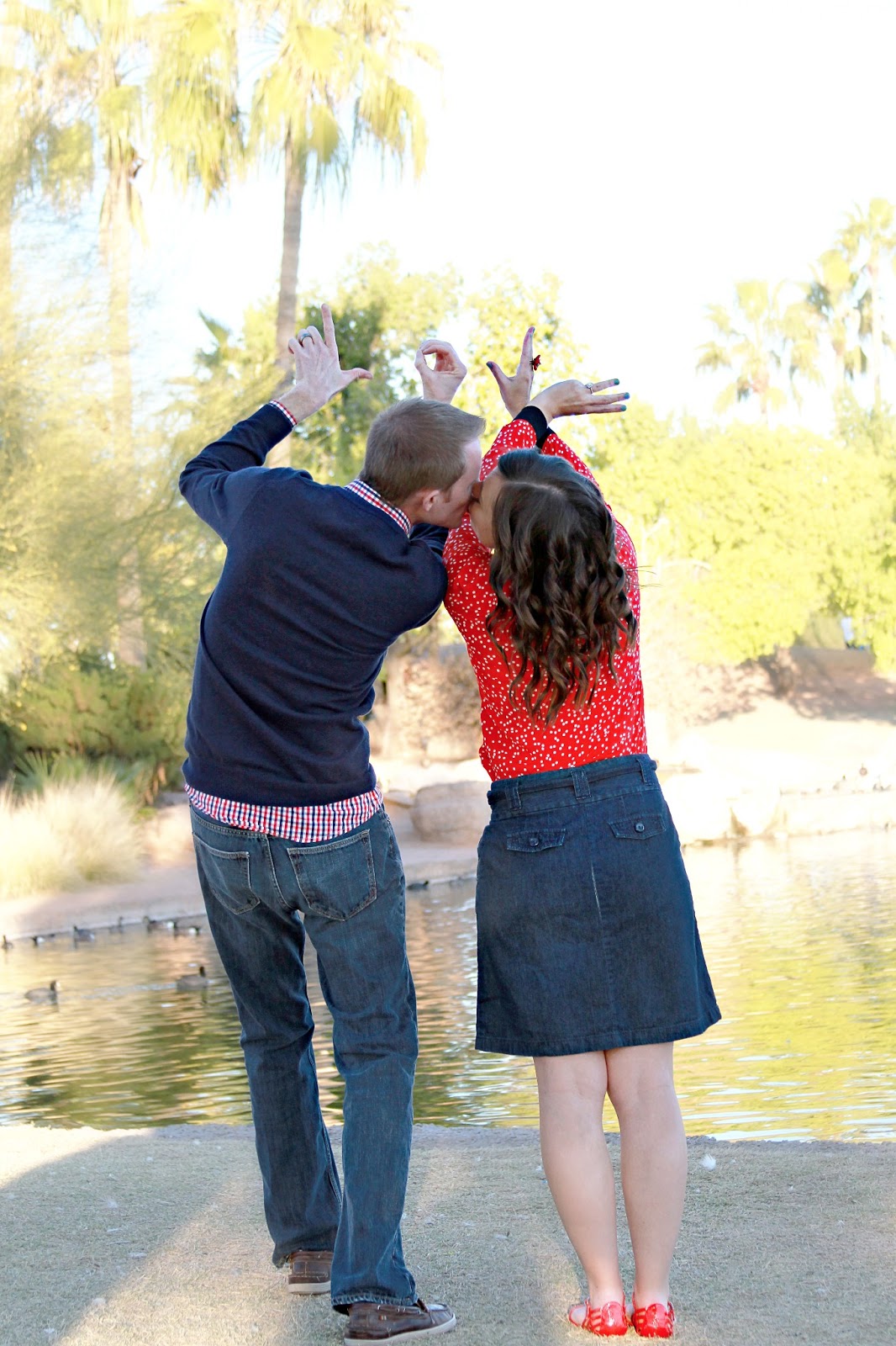 Anniversary picture idea: make hands form the word LOVE. 