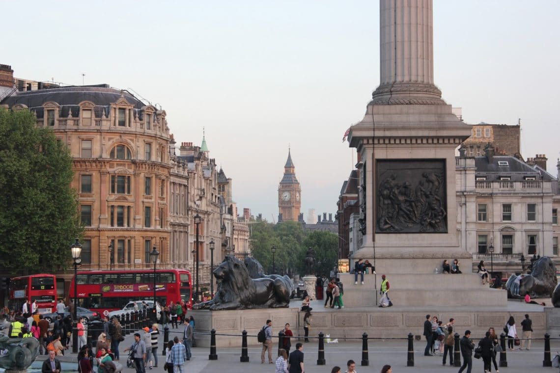 London England Trafalgar Square. 