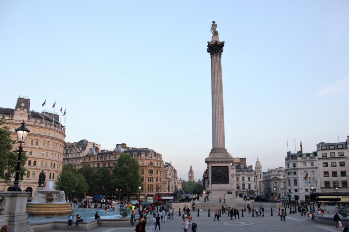 London England Trafalgar Square. 