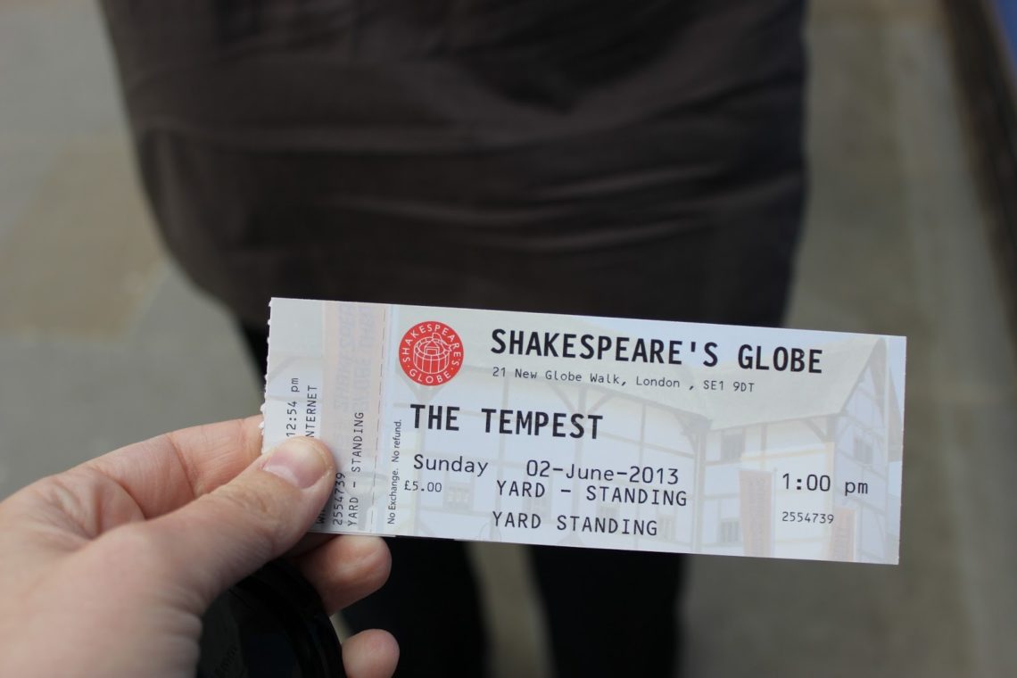 Seeing a play Shakespeare's Globe Theatre. 