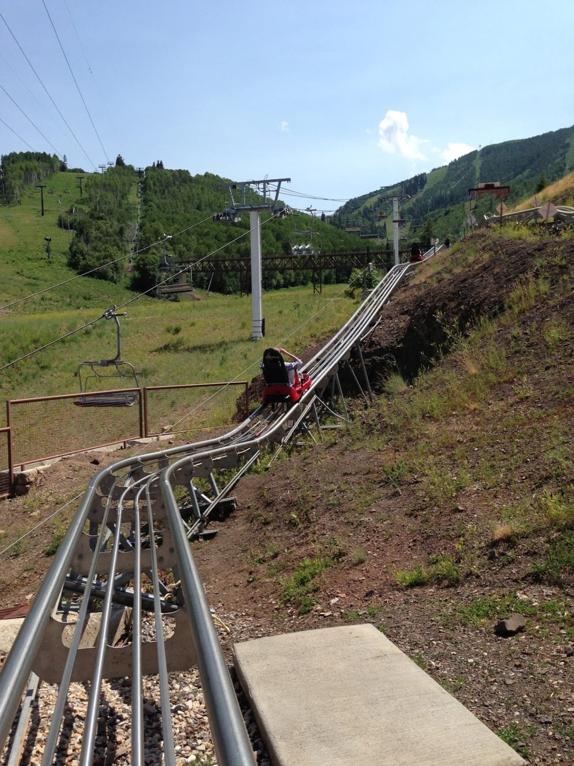 View from the top of the Mountain Coaster, also called the Alpine Coaster, in Park City, Utah. 