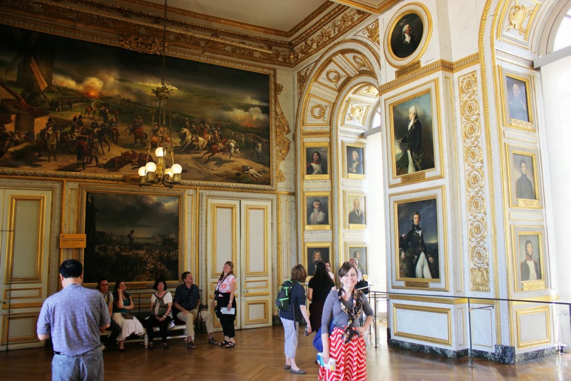 Room of mirrors in Versailles Palace in France. 