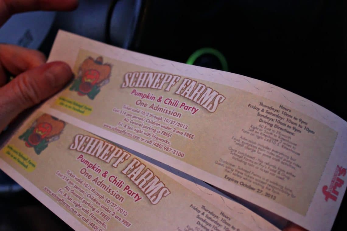 Schnepf Farms Pumpkin and Chili Festival discount tickets. 