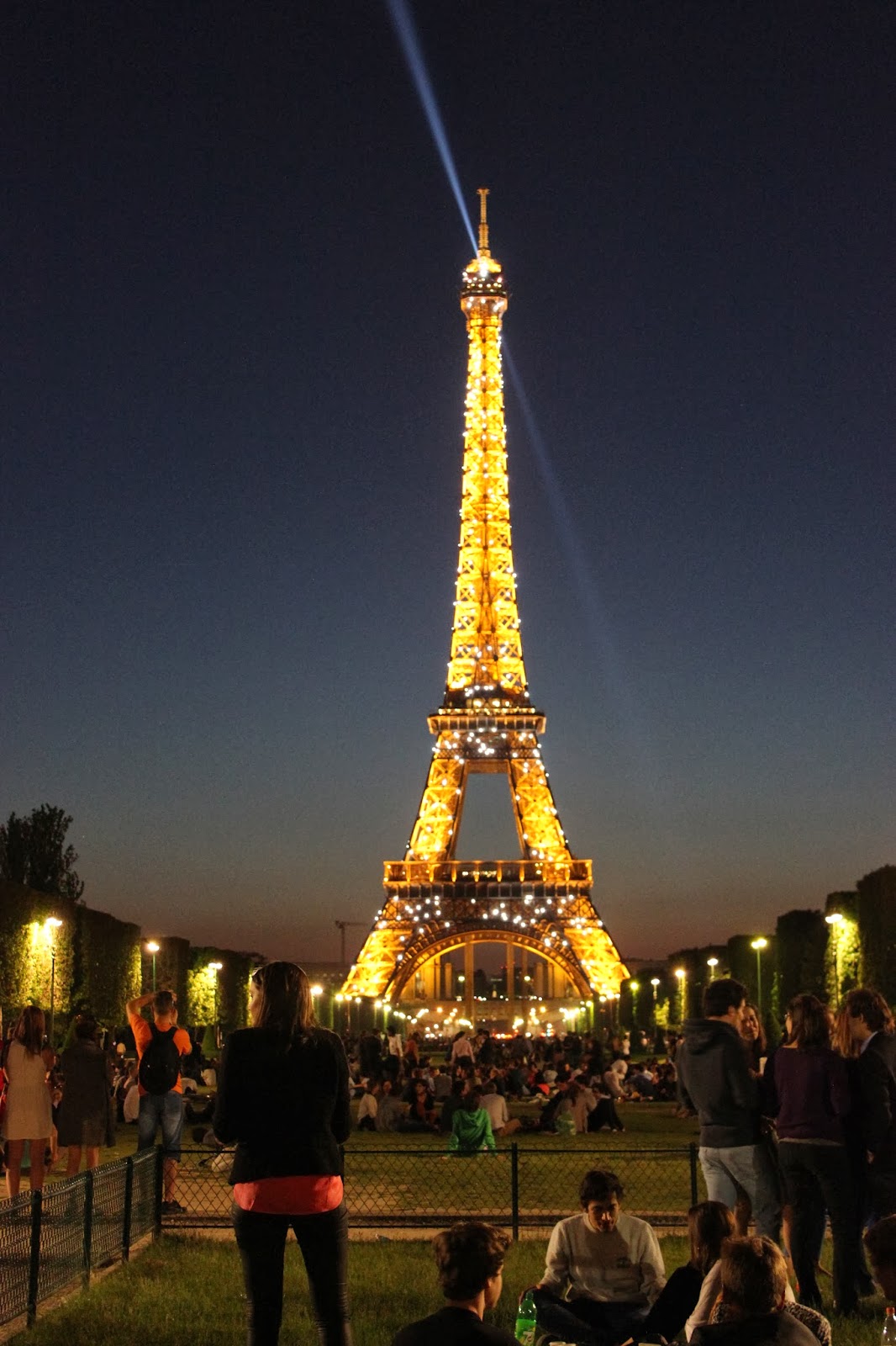 Paris, France at Night with The Eiffel Tower. 