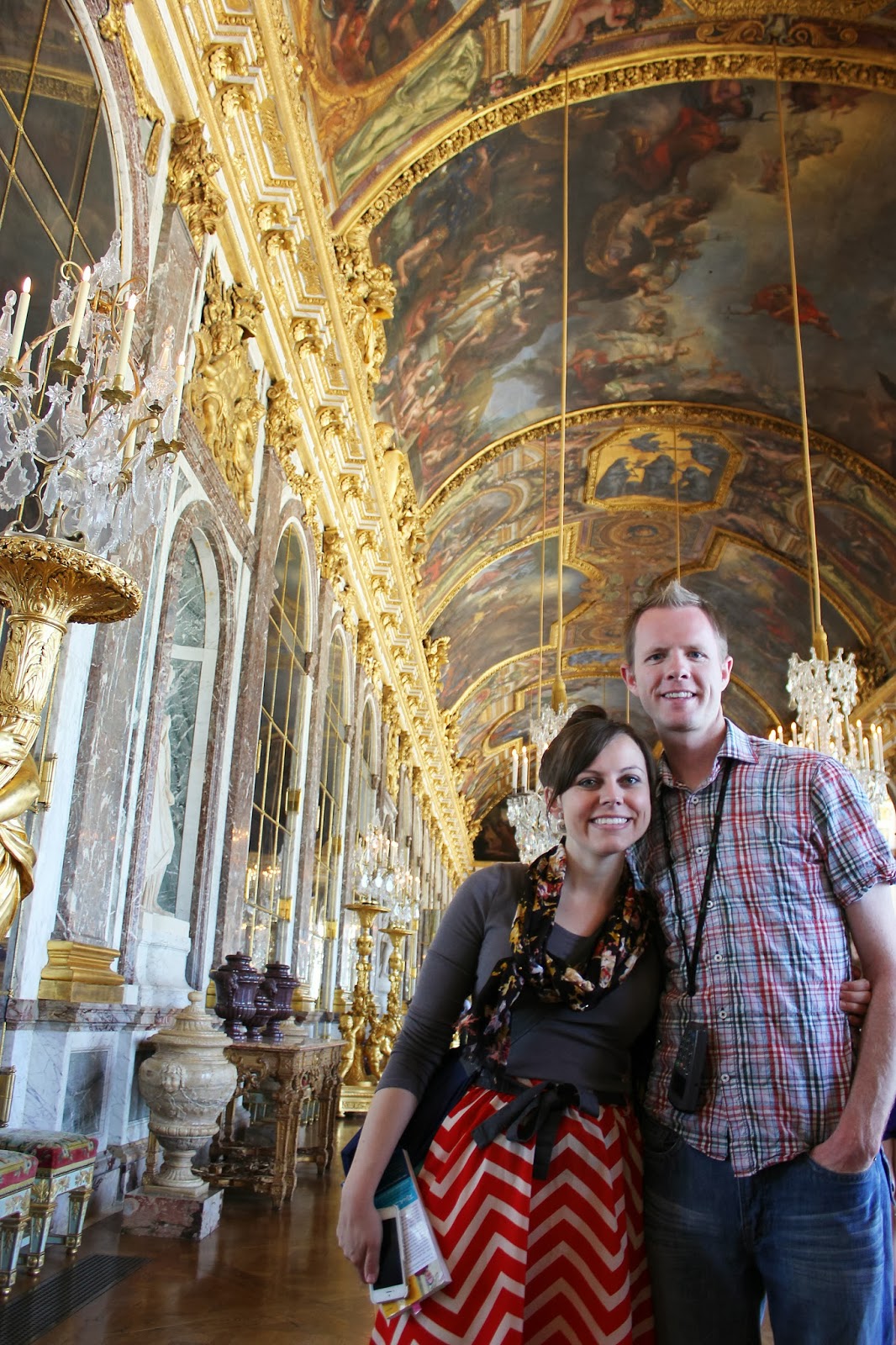 Room of mirrors in Versailles Palace in France. 