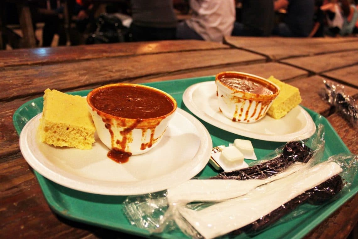 Chili bowls at Schnepf Farms Pumpkin and Chili Festival. 