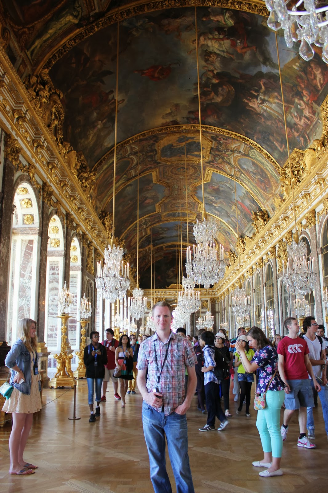 Room of mirrors in Versailles Palace in France. 