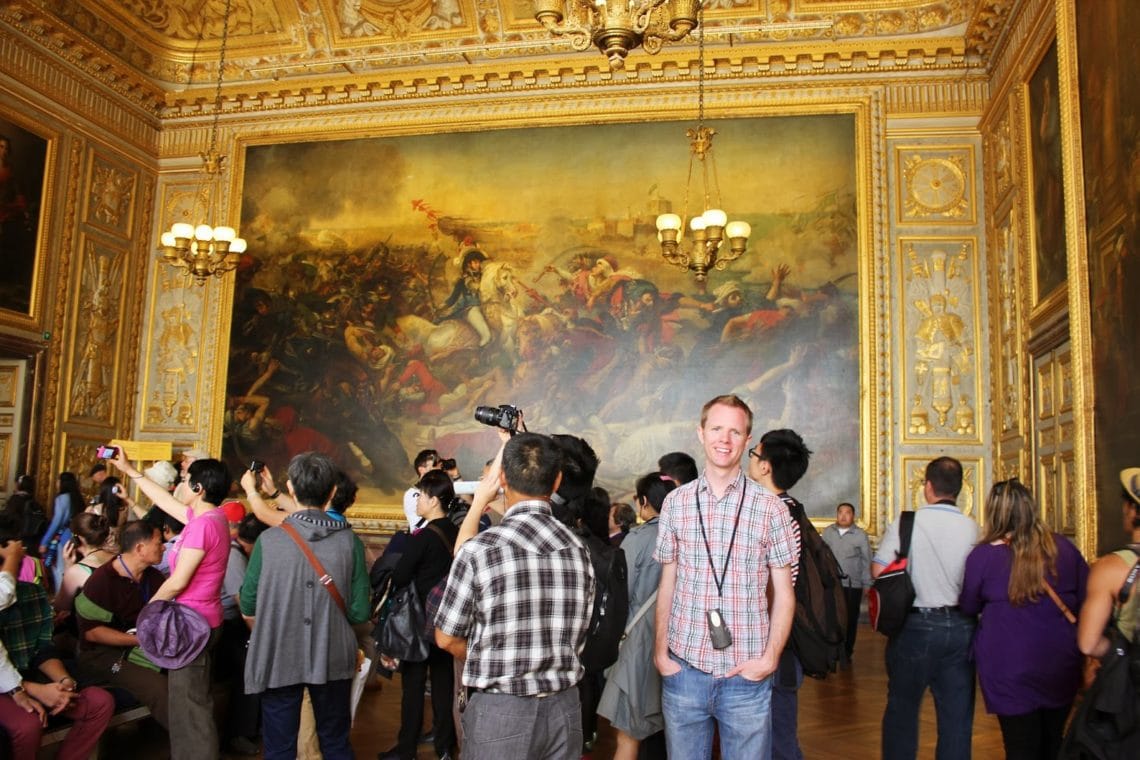 Room of mirrors in Versailles Palace in France. 