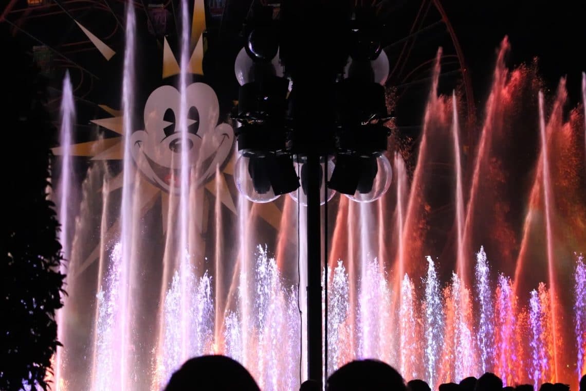 World of Color fountains during show. 