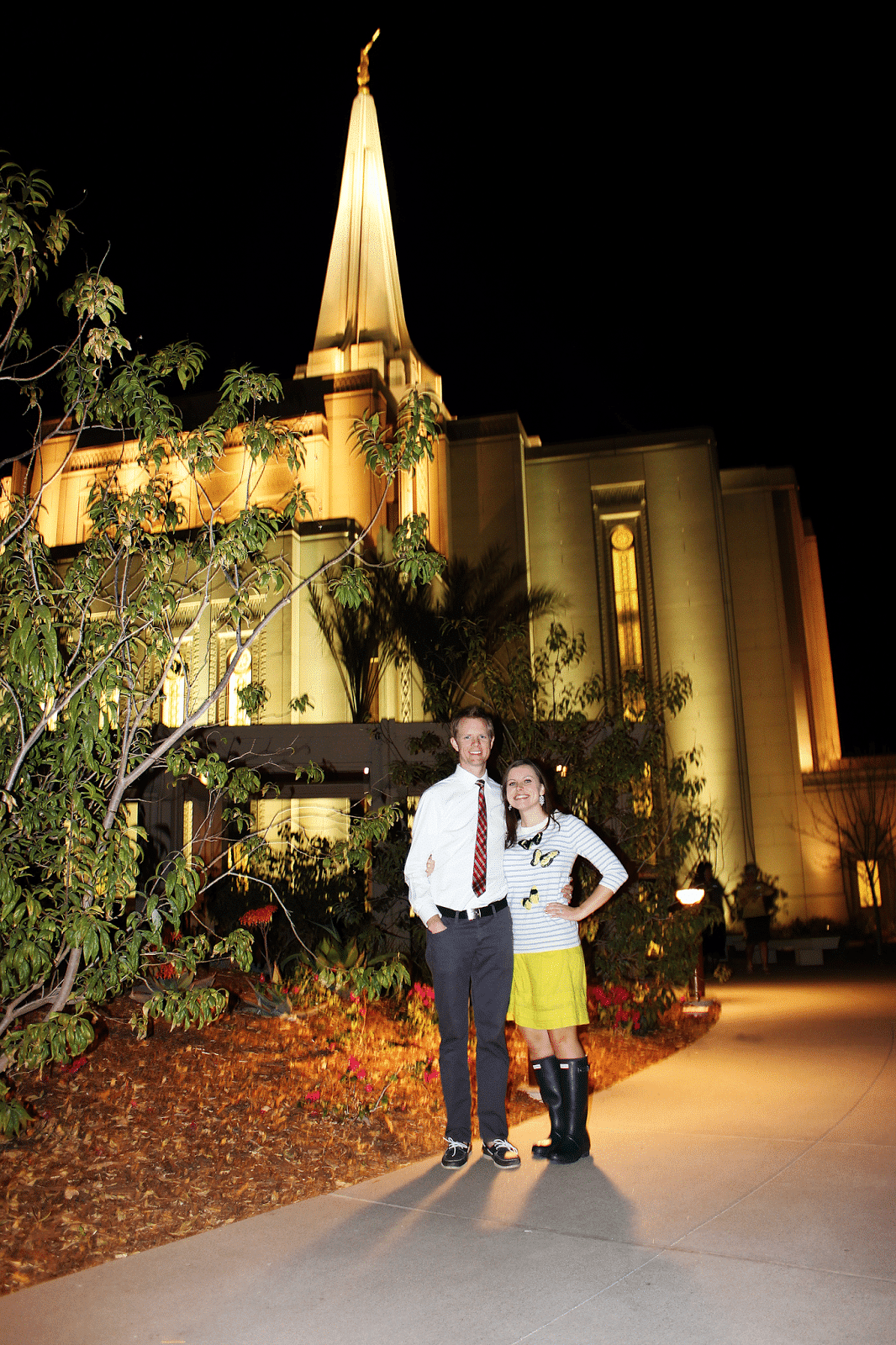 Couple Visiting the Gilbert Arizona Temple. 