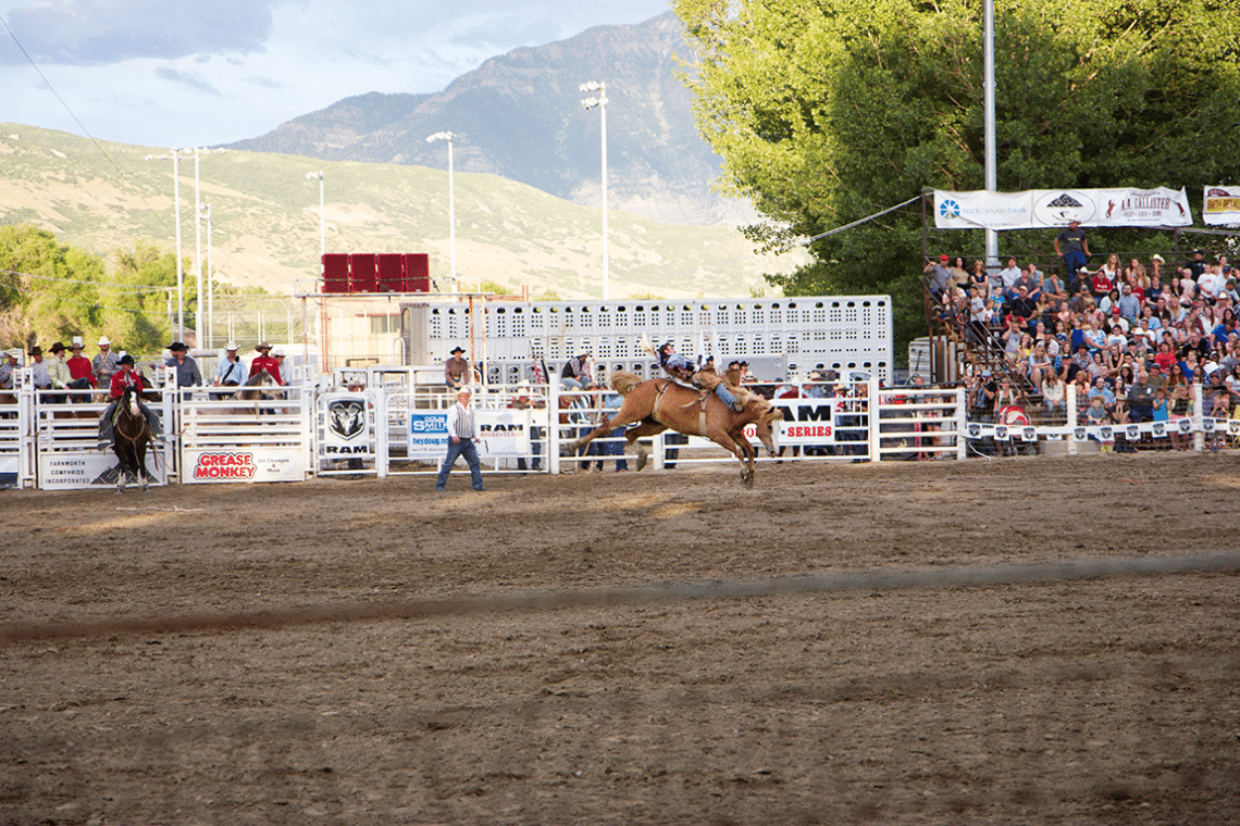 Bullriding at The Strawberry Days Rodeo. 