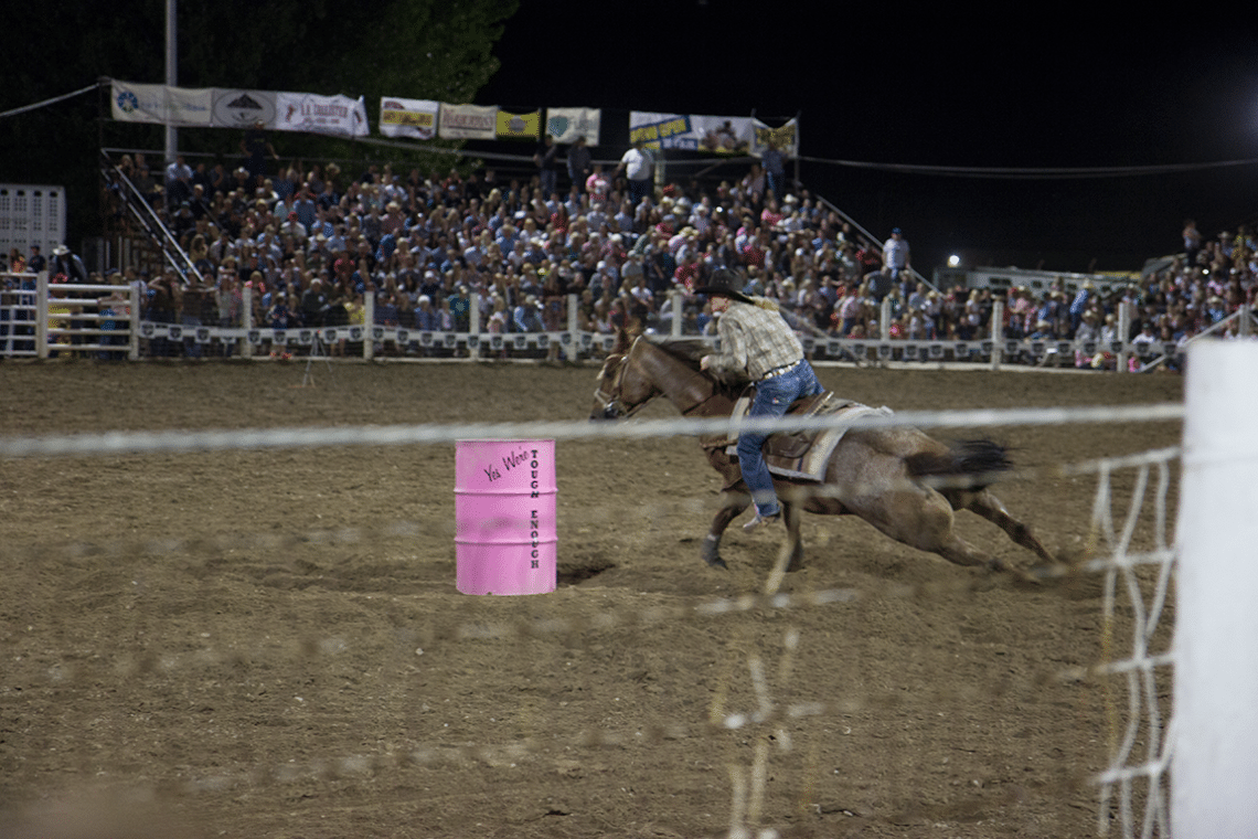 Rodeo races during the Strawberry Days Rodeo. 