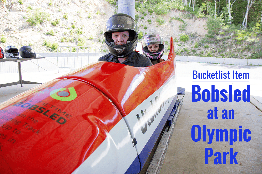 Bobsledding at the Utah Olympic Park. 