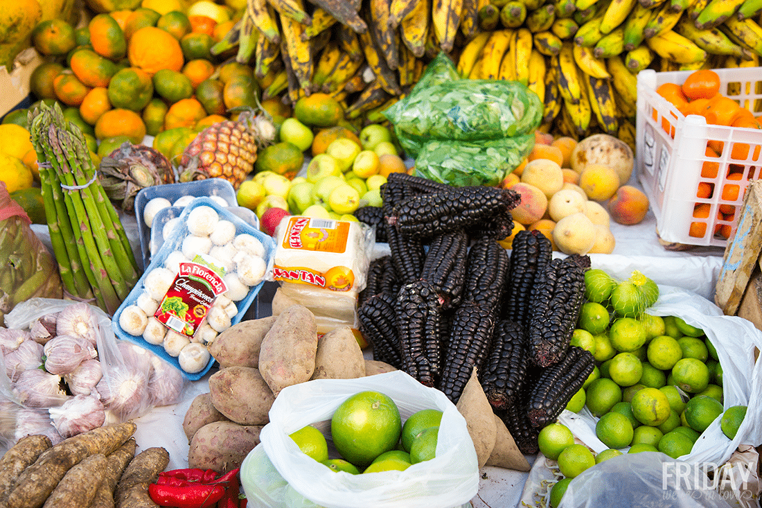 Produce Variety Pisac Market. 