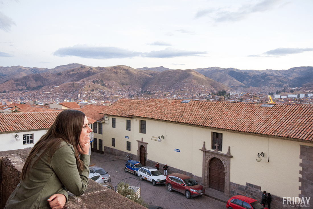 Viewing Cusco Peru at sunset. 