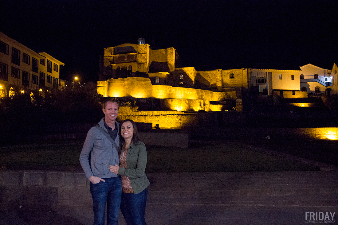 Cusco Peru Fortress at Night
