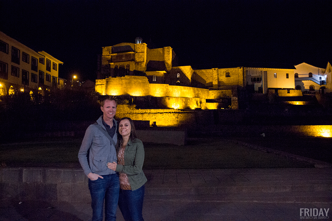 Cusco Peru Fortress at Night. 