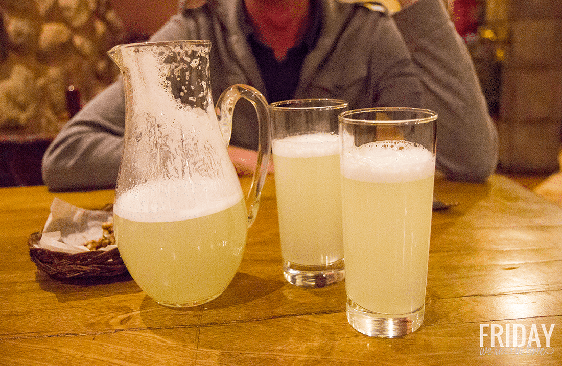 Trying lemonade in Cusco Peru. 