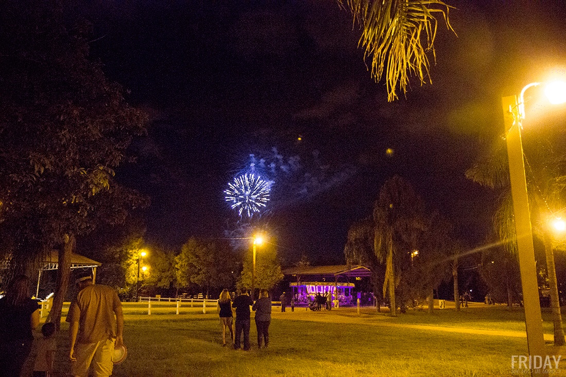 Fireworks at Schnepf Farms Pumpkin and Chili Fest at nighttime. 