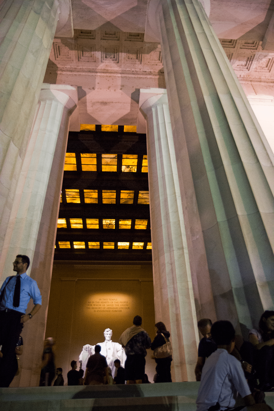 The opening view of the Lincoln Memorial in Washington D.C.