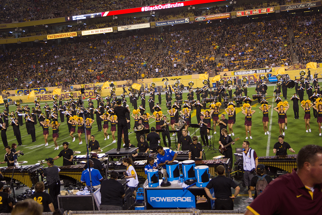 A half time show during a College Football Game Date. 