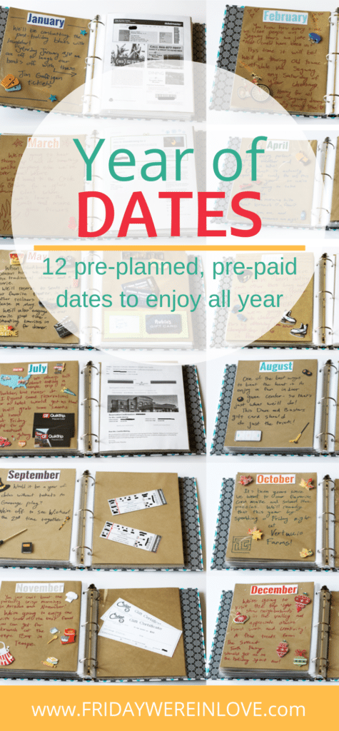 12 months of dates: A year of dates to give your significant other that you can enjoy together all year long! 