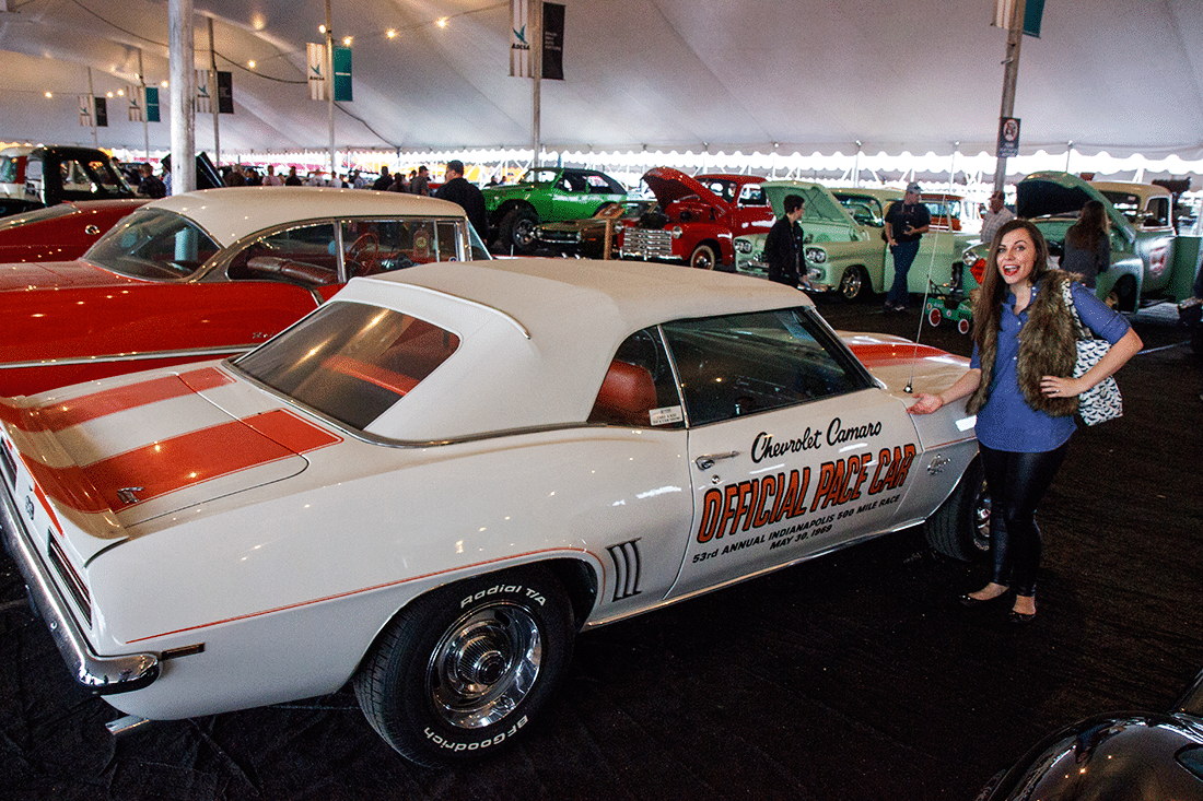 Barrett Jackson auto show vintage race car. 