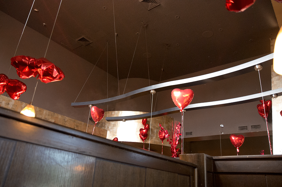 Melting Pot Valentine\'s Day decor. 