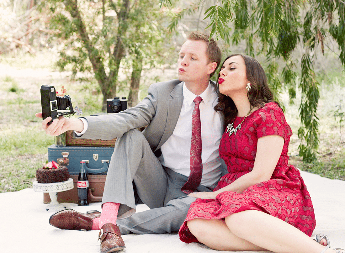 Anniversary Photo Shoot on a picnic blanket. 