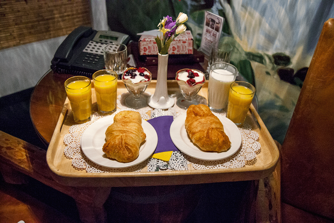 Breakfast spread at the Anniversary Inn in Utah. 