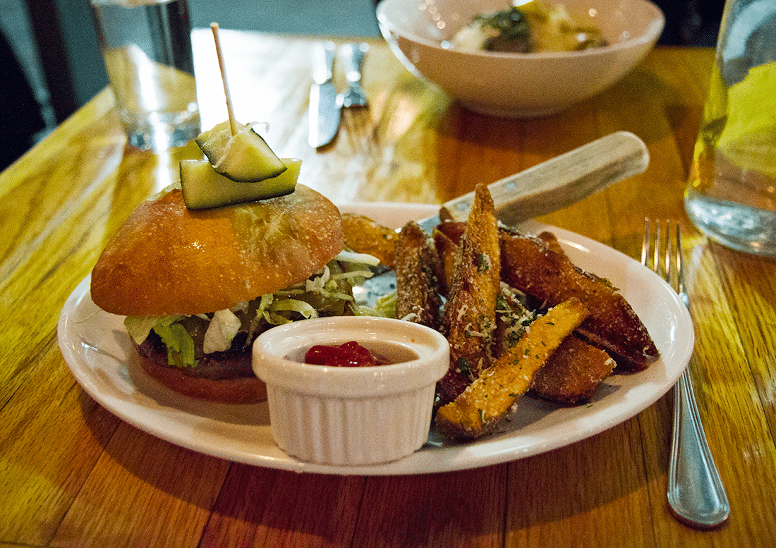 Burger plate at The Copper Onion. 