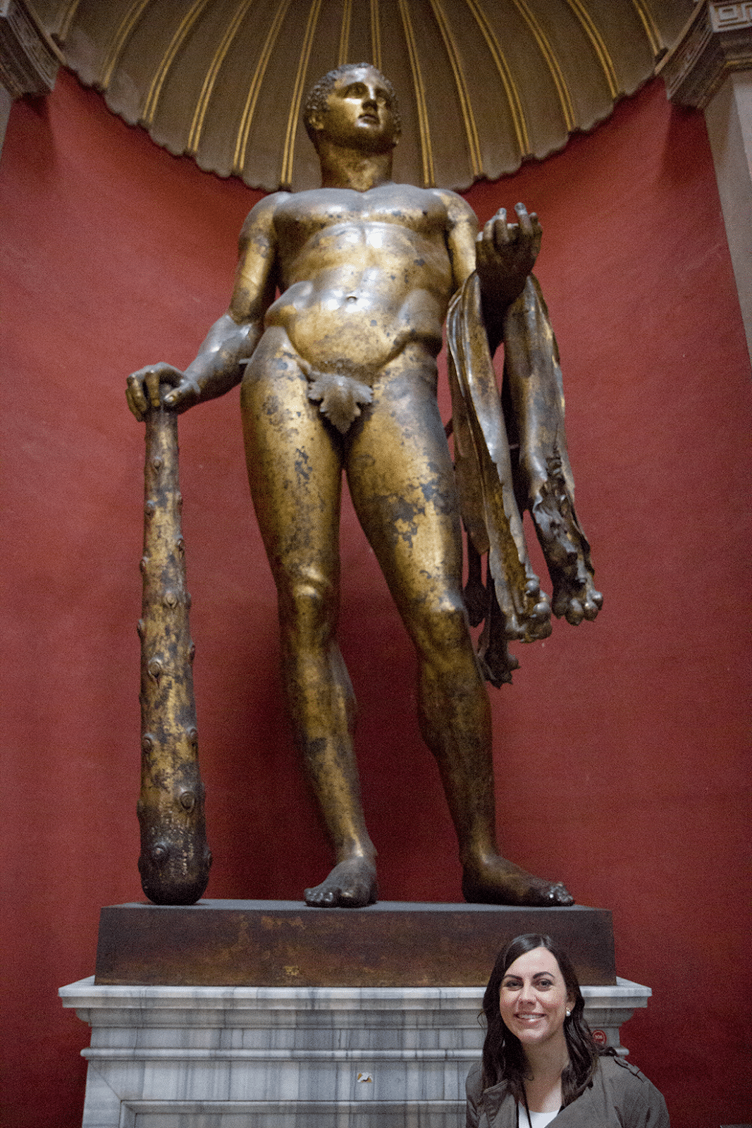 Visiting the Vatican in Rome, Italy. Bronze statue at the Vatican in Rome, Italy.