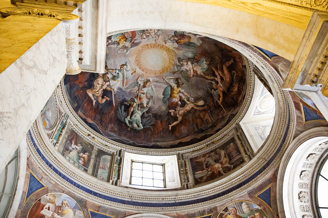 Visiting the Vatican in Rome, Italy. Ceilings in the Vatican in Rome, Italy.