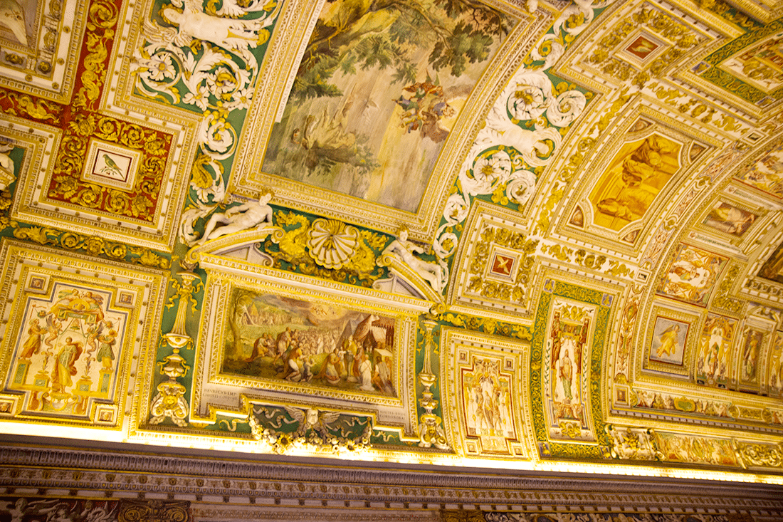 Visiting the Vatican in Rome, Italy. Ceilings in the Vatican in Rome, Italy.