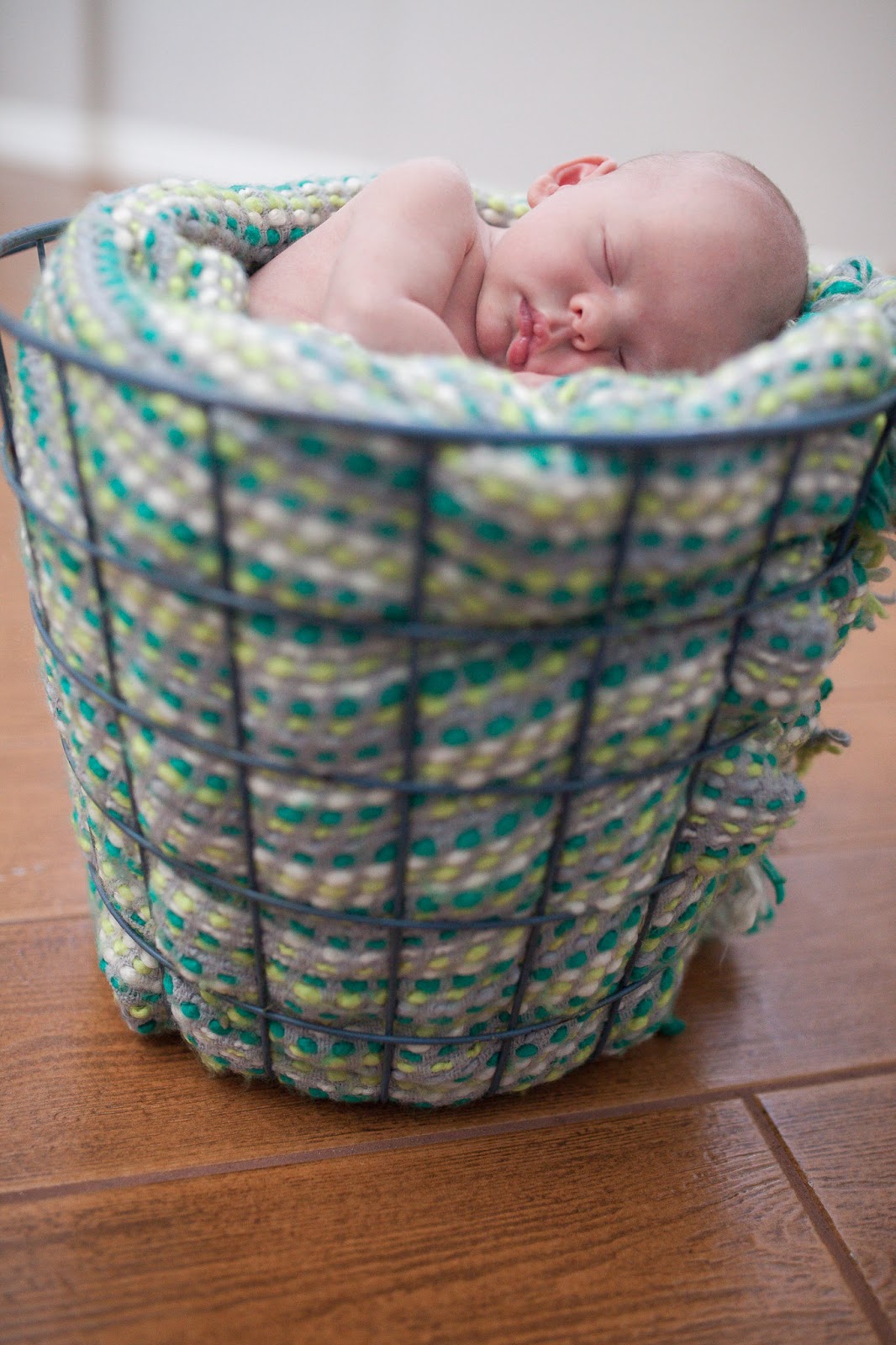 Sleeping baby during newborn pictures. 